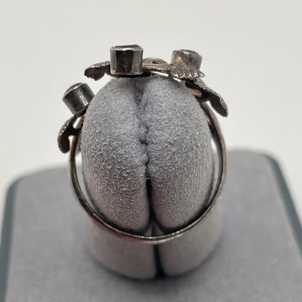 Garnet Forest 925 Silver-Plated Cocktail Ring Size 7.25 - Picture 10 of 11
